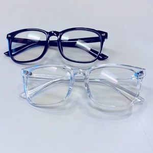 LIVHO 2 Pack Blue Light UV Blocking Glasses. Black & Clear Frames. NWOT
